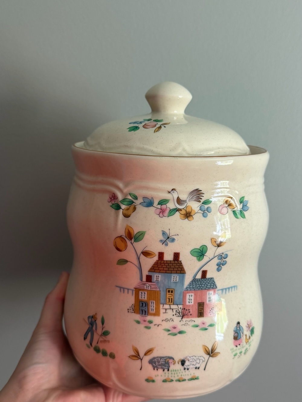 Vintage Cottage Floral Ceramic Canister - Cream XL heartland canister